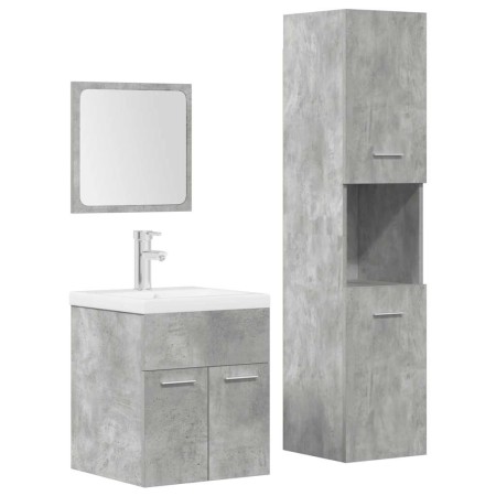 Juego muebles de baño 4 pzas madera contrachapada gris hormigón de , Muebles de baño - Ref: Foro24-3324898, Precio: 224,72 €,...