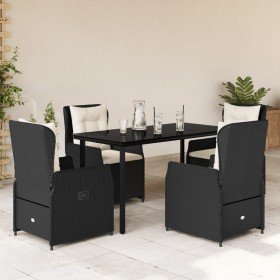 Set de muebles jardín 5 pzas con cojines ratán sintético negro en Conjuntos de jardín | Comprar online en Foru.es