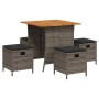 Set comedor de jardín 5 piezas con cojines ratán sintético gris de , Conjuntos de jardín - Ref: Foro24-365421, Precio: 232,88...