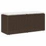 Banco de jardín con cojín ratán sintético marrón 110x40x44 cm de , Bancos de jardín - Ref: Foro24-4104146, Precio: 106,27 €, ...