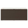 Banco de jardín con cojín ratán sintético marrón 110x40x44 cm de , Bancos de jardín - Ref: Foro24-4104146, Precio: 106,27 €, ...