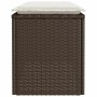Banco de jardín con cojín ratán sintético marrón 110x40x44 cm de , Bancos de jardín - Ref: Foro24-4104146, Precio: 106,27 €, ...