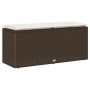 Banco de jardín con cojín ratán sintético marrón 110x40x44 cm de , Bancos de jardín - Ref: Foro24-4104146, Precio: 106,27 €, ...
