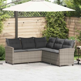 Sofá en forma de L con cojines ratán sintético gris de , Conjuntos de jardín - Ref: Foro24-365416, Precio: 336,32 €, Descuent...