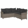 Sofá en forma de L con cojines ratán sintético gris de , Conjuntos de jardín - Ref: Foro24-365416, Precio: 336,32 €, Descuent...