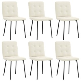 Sillas de comedor 6 unidades de terciopelo crema de , Sillas de comedor - Ref: Foro24-3315436, Precio: 298,70 €, Descuento: %