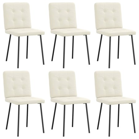 Sillas de comedor 6 unidades de terciopelo crema de , Sillas de comedor - Ref: Foro24-3315436, Precio: 298,70 €, Descuento: %