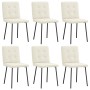 Sillas de comedor 6 unidades de terciopelo crema de , Sillas de comedor - Ref: Foro24-3315436, Precio: 298,70 €, Descuento: %