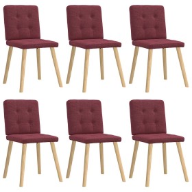Sillas de comedor 6 unidades tela rojo tinto de , Sillas de comedor - Ref: Foro24-3315441, Precio: 290,21 €, Descuento: %