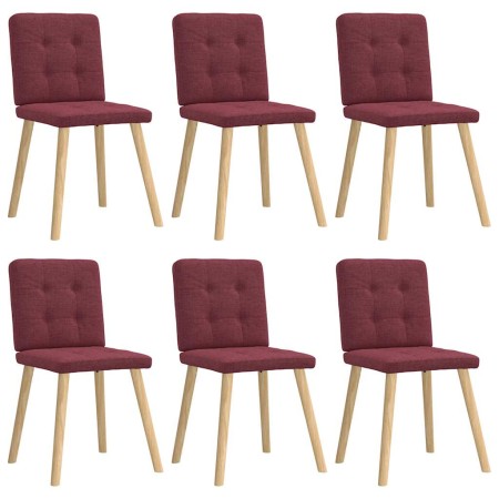 Sillas de comedor 6 unidades tela rojo tinto de , Sillas de comedor - Ref: Foro24-3315441, Precio: 290,21 €, Descuento: %