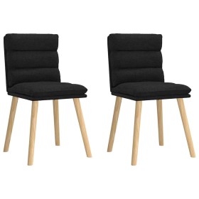 Sillas de comedor 2 unidades tela negro de , Sillas de comedor - Ref: Foro24-4101295, Precio: 109,95 €, Descuento: %