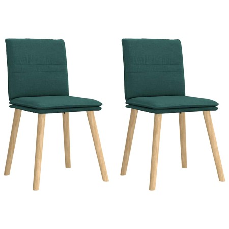 Sillas de comedor 2 unidades tela verde oscuro de , Sillas de comedor - Ref: Foro24-4101260, Precio: 109,08 €, Descuento: %