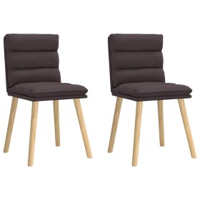 Sillas de comedor 2 unidades tela marrón oscuro de , Sillas de comedor - Ref: Foro24-4101297, Precio: 109,95 €, Descuento: %