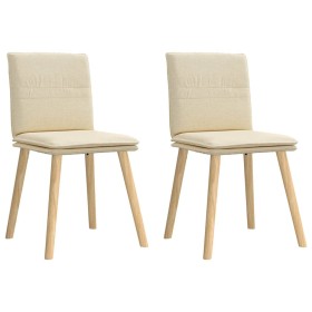 Sillas de comedor 2 unidades tela color crema de , Sillas de comedor - Ref: Foro24-4101262, Precio: 109,08 €, Descuento: %