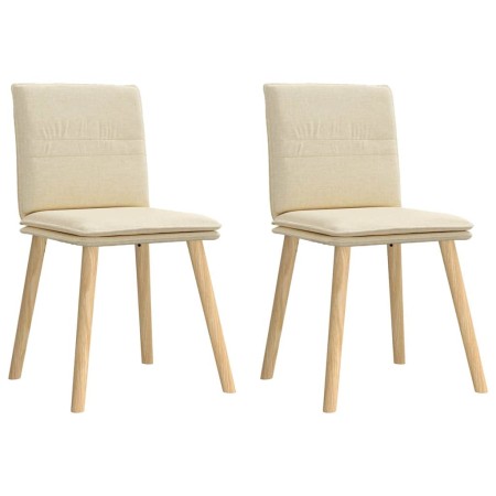 Sillas de comedor 2 unidades tela color crema de , Sillas de comedor - Ref: Foro24-4101262, Precio: 109,08 €, Descuento: %