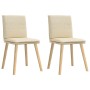Sillas de comedor 2 unidades tela color crema de , Sillas de comedor - Ref: Foro24-4101262, Precio: 109,08 €, Descuento: %