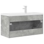 Set muebles de baño 2 piezas madera contrachapada gris hormigón de , Muebles de baño - Ref: Foro24-3324916, Precio: 304,40 €,...