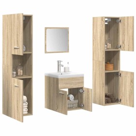 Juego de muebles de baño 5 pzas madera ingeniería roble Sonoma de , Muebles de baño - Ref: Foro24-3325029, Precio: 261,53 €, ...