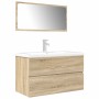 Set de muebles de baño 3 pzas madera contrachapada roble Sonoma de , Muebles de baño - Ref: Foro24-3325043, Precio: 254,04 €,...