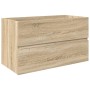 Set de muebles de baño 3 pzas madera contrachapada roble Sonoma de , Muebles de baño - Ref: Foro24-3325043, Precio: 254,04 €,...