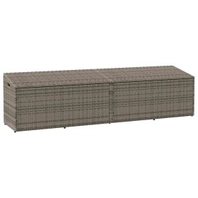 Caja de almacenaje de jardín ratán sintético gris 220x50x58 cm de , Cajas de almacenaje para exteriores - Ref: Foro24-4104076...