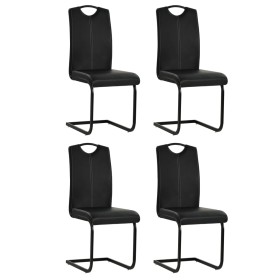 Sillas v oladizasde comedor 4 unidades cuero sintético negro de , Sillas de comedor - Ref: Foro24-246194, Precio: 292,72 €, D...