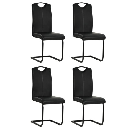 Sillas v oladizasde comedor 4 unidades cuero sintético negro de , Sillas de comedor - Ref: Foro24-246194, Precio: 292,72 €, D...