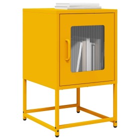Mesita de noche acero laminado en frío amarillo 36x39x60,5 cm de , Mesitas de noche - Ref: Foro24-853329, Precio: 52,65 €, De...
