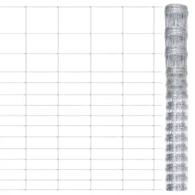 Valla de jardín de acero galvanizado plateado 50x1,6 m de vidaXL, Paneles de vallas - Ref: Foro24-149509, Precio: 146,59 €, D...