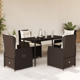 Set comedor de jardín 5 piezas y cojines ratán sintético marrón en Conjuntos de jardín | Comprar online en Foru.es