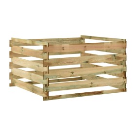 Compostador con listones madera pino impregnada 120x120x70 cm de vidaXL, Compostadores - Ref: Foro24-316060, Precio: 64,60 €,...