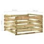 Compostador con listones madera pino impregnada 120x120x70 cm de vidaXL, Compostadores - Ref: Foro24-316060, Precio: 58,44 €,...