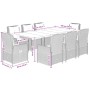 Set comedor para jardín 9 pzas y cojines ratán sintético marrón en Conjuntos de jardín | Comprar online en Foru.es
