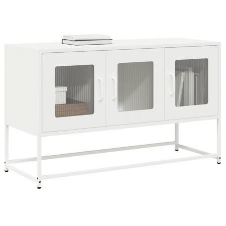 Mueble para TV acero laminado en frío blanco 100,5x39x60,5 cm de , Muebles TV - Ref: Foro24-853343, Precio: 96,62 €, Descuent...