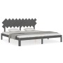 Estructura de cama con cabecero madera maciza gris 200x200 cm de vidaXL, Camas y somieres - Ref: Foro24-3193748, Precio: 178,...