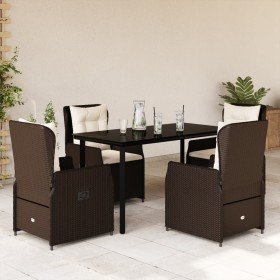 Set comedor de jardín 5 piezas y cojines ratán sintético marrón en Conjuntos de jardín | Comprar online en Foru.es