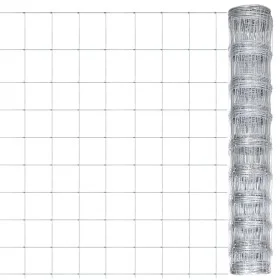 Silver galvanized steel garden fence 50x1 m by vidaXL, fence panels - Ref: Foro24-149512, Price: 75,20 €, Discount: %