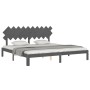 Estructura de cama con cabecero madera maciza gris 200x200 cm de vidaXL, Camas y somieres - Ref: Foro24-3193748, Precio: 178,...