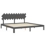 Estructura de cama con cabecero madera maciza gris 200x200 cm de vidaXL, Camas y somieres - Ref: Foro24-3193748, Precio: 178,...