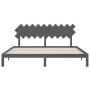 Estructura de cama con cabecero madera maciza gris 200x200 cm de vidaXL, Camas y somieres - Ref: Foro24-3193748, Precio: 178,...