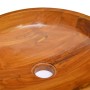 Lavabo de madera maciza de teca Φ40x10 cm de vidaXL, Lavabos - Ref: Foro24-326159, Precio: 124,48 €, Descuento: %