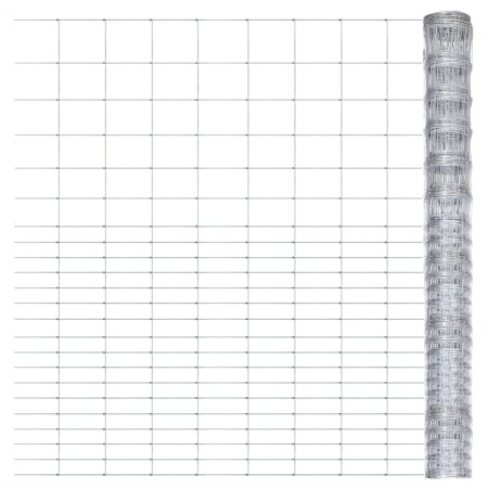 Valla de jardín de acero galvanizado plateado 50x1,6 m de vidaXL, Paneles de vallas - Ref: Foro24-149511, Precio: 146,07 €, D...