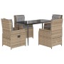 Set comedor de jardín 5 pzas con cojines ratán sintético beige en Conjuntos de jardín | Comprar online en Foru.es