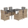 Set comedor de jardín 7 pzas con cojines ratán sintético beige en Conjuntos de jardín | Comprar online en Foru.es