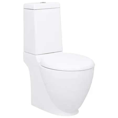 Inodoro WC redondo de cerámica flujo hacia abajo blanco by vidaXL, Bathrooms - Ref: Foro24-3059888, Price: 238,90 €, Discount: %