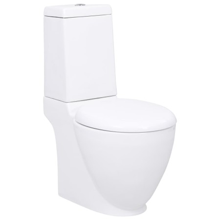 Inodoro WC redondo de cerámica flujo hacia abajo blanco de vidaXL, Baños - Ref: Foro24-3059888, Precio: 223,80 €, Descuento: %