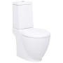 Inodoro WC redondo de cerámica flujo hacia abajo blanco de vidaXL, Baños - Ref: Foro24-3059888, Precio: 223,80 €, Descuento: %
