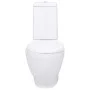 Inodoro WC redondo de cerámica flujo hacia abajo blanco by vidaXL, Bathrooms - Ref: Foro24-3059888, Price: 238,90 €, Discount: %