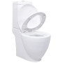 Inodoro WC redondo de cerámica flujo hacia abajo blanco de vidaXL, Baños - Ref: Foro24-3059888, Precio: 223,80 €, Descuento: %
