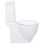 Inodoro WC redondo de cerámica flujo hacia abajo blanco by vidaXL, Bathrooms - Ref: Foro24-3059888, Price: 238,90 €, Discount: %